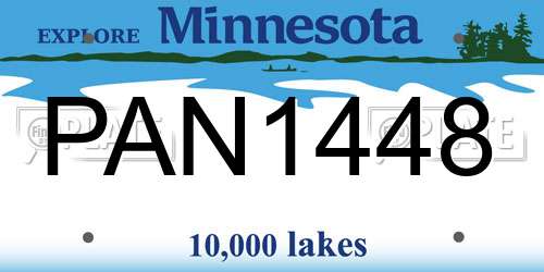 PAN1448 Minnesota License Plate