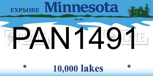 PAN1491 Minnesota License Plate