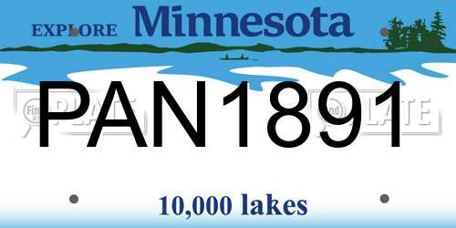 PAN1891 Minnesota License Plate