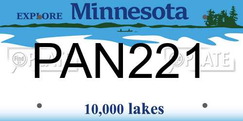 PAN221 Minnesota License Plate