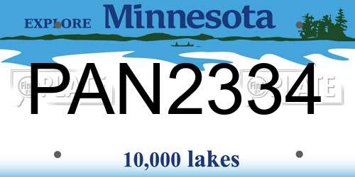 PAN2334 Minnesota License Plate