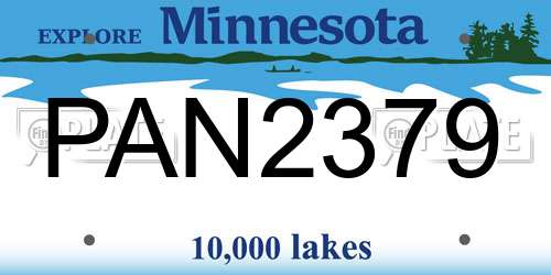 PAN2379 Minnesota License Plate