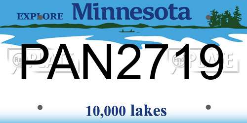 PAN2719 Minnesota License Plate