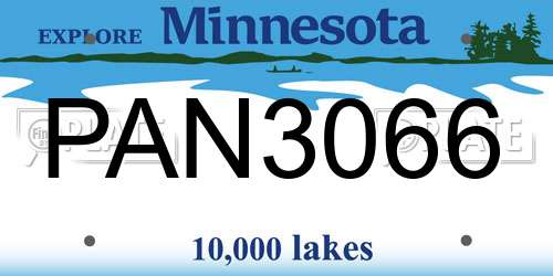 PAN3066 Minnesota License Plate