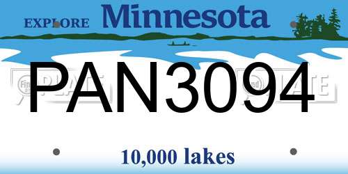 PAN3094 Minnesota License Plate