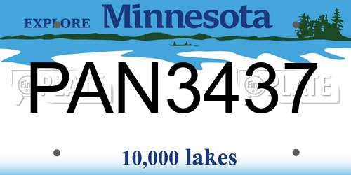 PAN3437 Minnesota License Plate