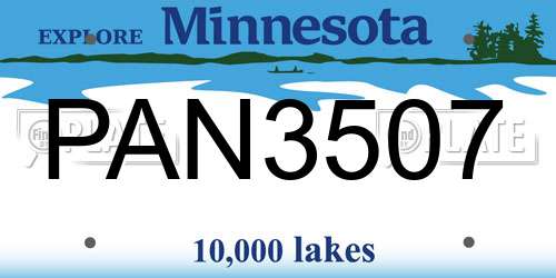 PAN3507 Minnesota License Plate