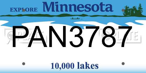 PAN3787 Minnesota License Plate