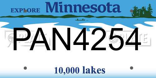 PAN4254 Minnesota License Plate