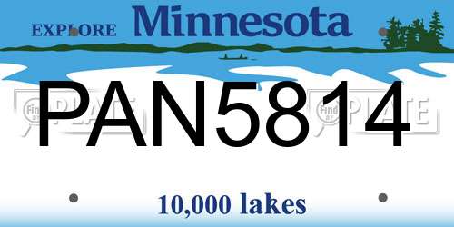 PAN5814 Minnesota License Plate