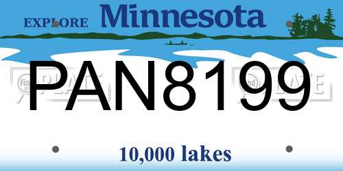 PAN8199 Minnesota License Plate