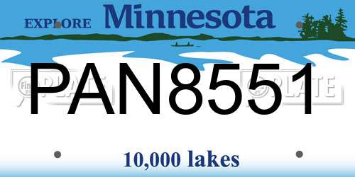 PAN8551 Minnesota License Plate