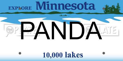 PANDA Minnesota License Plate