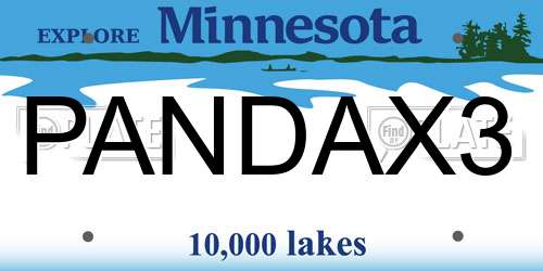 PANDAX3 Minnesota License Plate