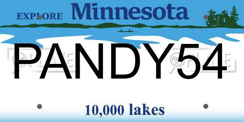PANDY54 Minnesota License Plate