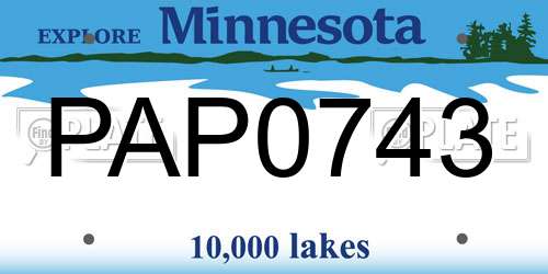 PAP0743 Minnesota License Plate