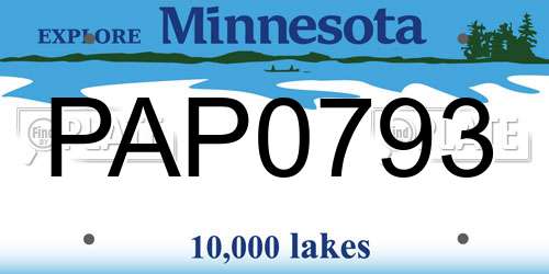 PAP0793 Minnesota License Plate