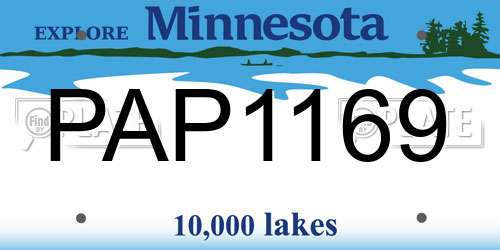 PAP1169 Minnesota License Plate