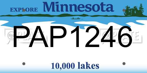PAP1246 Minnesota License Plate