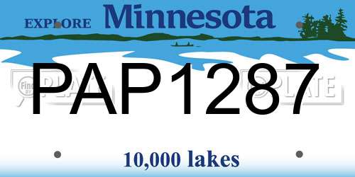 PAP1287 Minnesota License Plate