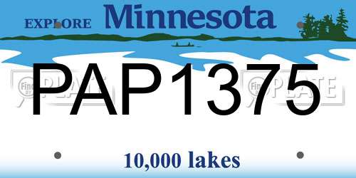 PAP1375 Minnesota License Plate