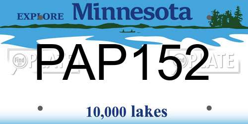 PAP152 Minnesota License Plate
