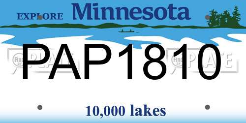 PAP1810 Minnesota License Plate