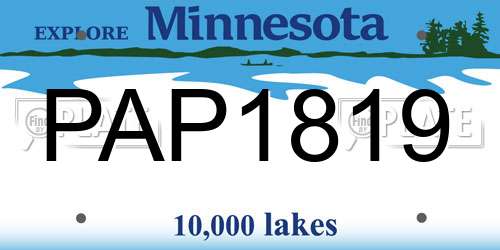 PAP1819 Minnesota License Plate