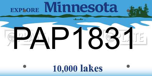 PAP1831 Minnesota License Plate