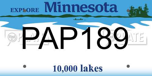 PAP189 Minnesota License Plate