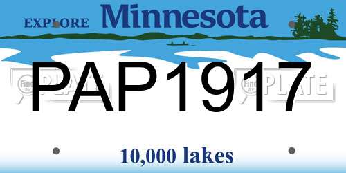 PAP1917 Minnesota License Plate