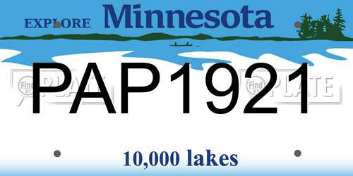 PAP1921 Minnesota License Plate