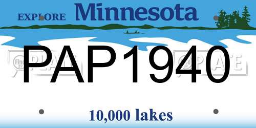 PAP1940 Minnesota License Plate