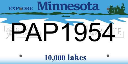PAP1954 Minnesota License Plate