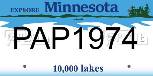 PAP1974 Minnesota License Plate