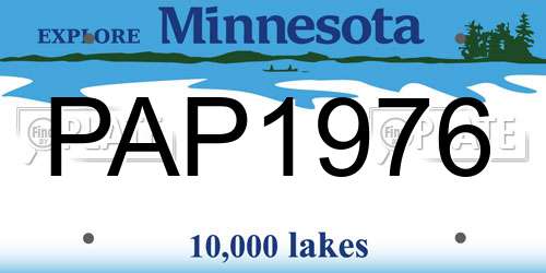 PAP1976 Minnesota License Plate