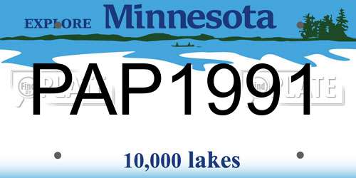 PAP1991 Minnesota License Plate