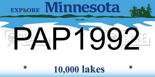 PAP1992 Minnesota License Plate