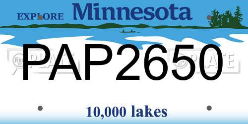 PAP2650 Minnesota License Plate