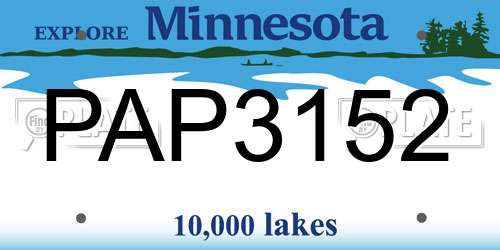 PAP3152 Minnesota License Plate