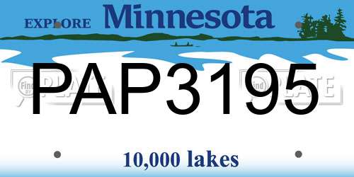 PAP3195 Minnesota License Plate