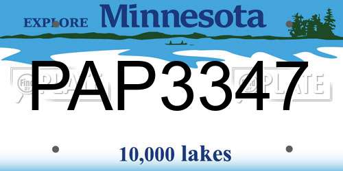 PAP3347 Minnesota License Plate