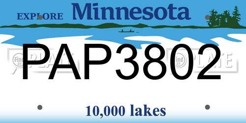 PAP3802 Minnesota License Plate