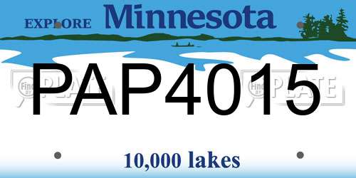 PAP4015 Minnesota License Plate