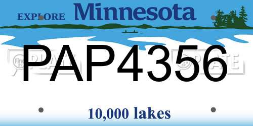 PAP4356 Minnesota License Plate