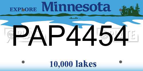 PAP4454 Minnesota License Plate