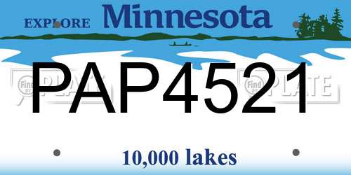 PAP4521 Minnesota License Plate