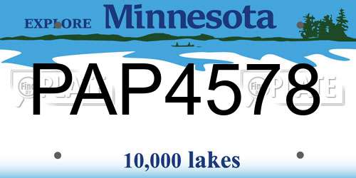 PAP4578 Minnesota License Plate