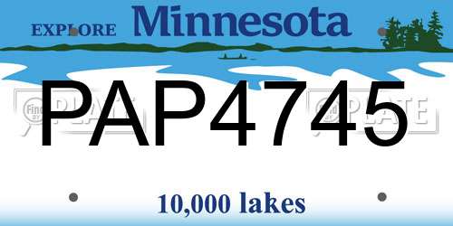 PAP4745 Minnesota License Plate