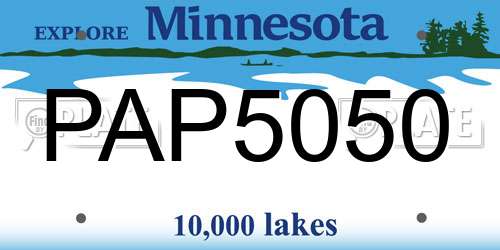 PAP5050 Minnesota License Plate
